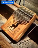 Đàn kalimba 17 phím cao cấp âm to vang màu nâu gỗ/xanh navy/vàng gỗ tặng full phụ kiện-DK06